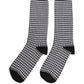 Dolce & Gabbana Black White Houndstooth Mid Calf Accessory Socks