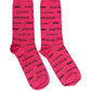 Dolce & Gabbana Pink Cotton Logo Print Mid Calf Accessory Socks