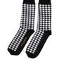 Dolce & Gabbana Black White Houndstooth Mid Calf Accessory Socks