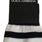 Dolce & Gabbana Black White Stripes Cotton Mid Calf Accessory Socks