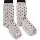 Dolce & Gabbana Gray Viscose Stretch Dotted Women Accessory Socks