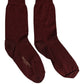 Dolce & Gabbana Burgundy Viscose Mid Calf Accessory Socks