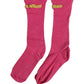 Dolce & Gabbana Pink Embroidered Cotton Mid Calf Accessory Socks