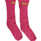 Dolce & Gabbana Pink Embroidered Cotton Mid Calf Accessory Socks