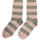 Dolce & Gabbana Gray Pink Stripes Mid Calf Accessory Socks