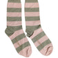 Dolce & Gabbana Gray Pink Stripes Mid Calf Accessory Socks