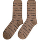 Dolce & Gabbana Brown Cotton Logo Print Mid Calf Accessory Socks
