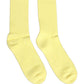 Dolce & Gabbana Yellow Cotton Ribbed Mid Calf Women Accessory Socks