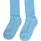 Dolce & Gabbana Light Blue Cotton Ribbed Mid Calf Accessory Socks