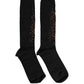 Dolce & Gabbana Dark Gray Sequined Wool Knee High Accessory Socks