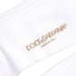 Dolce & Gabbana White Cotton Ribbed Logo Over The Calf Women Socks