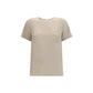 Max Mara Beige Silk T-Shirt