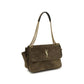 Saint Laurent Bicolor Suede Leather Shoulder Bag