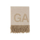 Ganni White Wool Oves Aries Foulard