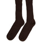 Dolce & Gabbana Dark Brown Nylon Ribbed Over The Calf Socks