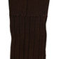 Dolce & Gabbana Dark Brown Nylon Ribbed Over The Calf Socks