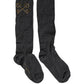 Dolce & Gabbana Dark Gray Wool Over The Calf Knee High Accessory Socks