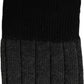 Dolce & Gabbana Dark Gray Wool Logo Calf Long Ribbed Accessory Socks