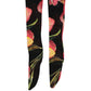 Dolce & Gabbana Black Pink Floral Tulip Nylon Stockings Socks