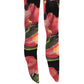 Dolce & Gabbana Black Pink Floral Tulip Nylon Stockings Socks