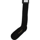 Dolce & Gabbana Black Viscose Logo Over The Calf Accessory Socks
