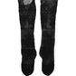 Dolce & Gabbana Black Floral Nylon Stretch Over The Calf Socks