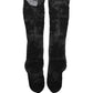 Dolce & Gabbana Black Floral Nylon Stretch Over The Calf Socks