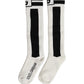 Dolce & Gabbana White Black Cotton Stretch Knee High Socks
