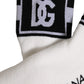 Dolce & Gabbana White Black Cotton Ankle Length DG Logo Socks