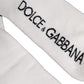 Dolce & Gabbana White Black Cotton Ankle Length DG Logo Socks