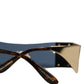 Dolce & Gabbana Gold Metal DG2263 Rectangle Snakeskin Frame Sunglasses
