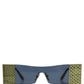 Dolce & Gabbana Gold Metal DG2263 Rectangle Snakeskin Frame Sunglasses