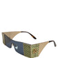 Dolce & Gabbana Gold Metal DG2263 Rectangle Snakeskin Frame Sunglasses
