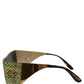 Dolce & Gabbana Gold Metal DG2263 Rectangle Snakeskin Frame Sunglasses