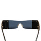 Dolce & Gabbana Gold Metal DG2263 Rectangle Snakeskin Frame Sunglasses