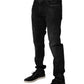 Dolce & Gabbana Dark Gray Washed Cotton Skinny Men Denim Jeans