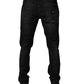 Dolce & Gabbana Dark Gray Washed Cotton Skinny Men Denim Jeans