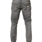 Dolce & Gabbana Grey Distressed Straight Leg Men Denim Jeans