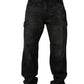 Dolce & Gabbana Dark Gray Cotton Baggy Cargo Men Denim Jeans