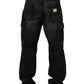 Dolce & Gabbana Dark Gray Cotton Baggy Cargo Men Denim Jeans