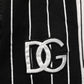 Dolce & Gabbana Black Striped DG Patch Men Sweatpants Pants