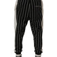 Dolce & Gabbana Black Striped DG Patch Men Sweatpants Pants