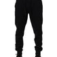 Dolce & Gabbana Blue Cotton Drawstring Jogger Trouser Pants