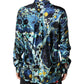 Dolce & Gabbana Blue Marble Print MARTINI Dress Formal Shirt