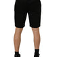 Dolce & Gabbana Black Cotton Mid Waist Men Bermuda Shorts
