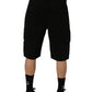Dolce & Gabbana Black Cotton Mid Waist Men Cargo Shorts