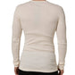 Dolce & Gabbana Off White Cotton Henley Long Sleeves T-shirt