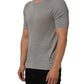 Dolce & Gabbana Gray Silk Crew Neck Short Sleeves T-shirt