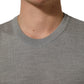 Dolce & Gabbana Gray Silk Crew Neck Short Sleeves T-shirt