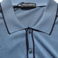 Dolce & Gabbana Blue Cotton Collared Short Sleeves T-shirt